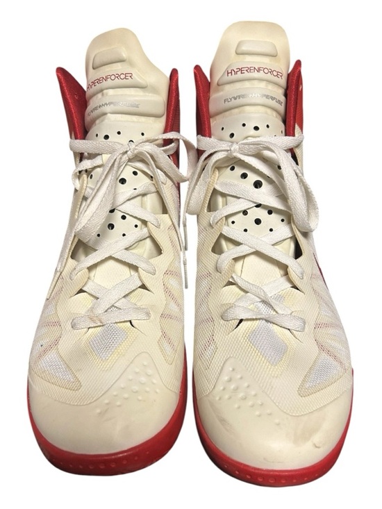 Nike Men’s Zoom Hyperenforcer XD Off White and Red Basketball Sneakers Sz 12 main image 5